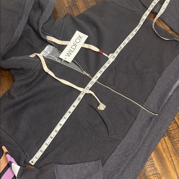 Wildfox Lucid Dreamer Hoodie NWT front zip charcoal multi graphics sz XL - Picture 4 of 7
